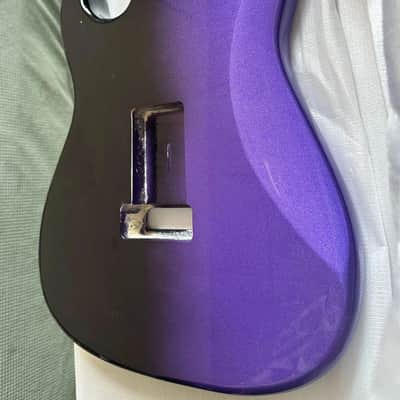 Alder Wood Purple Black Guitar Strat Style Body image 6