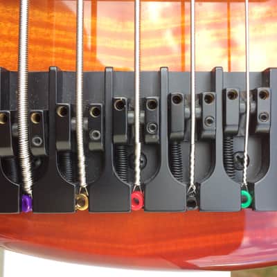 Warmoth Gecko Custom 5 String Bass 2000's Red Sunburst / Seymour Duncan P/Us image 7