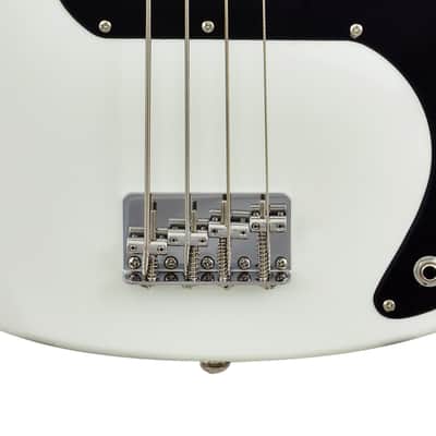 CNZ Audio PB Electric Bass Guitar - White Finish, Maple Neck Bild 3