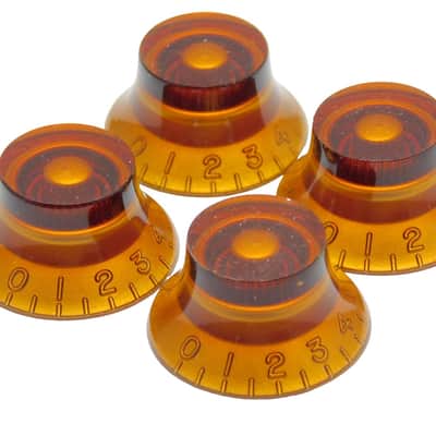 Amber Knobs Imperial Inch Top Hat Control Speed for USA Les Paul Electric Guitar image 2