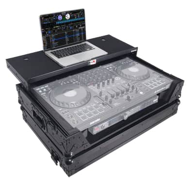 ProX XS-DDJFLX10WLTBL Pioneer DDJ-FLX10 Black Case w/Shelf+1U Rack+Wheels+LED image 8