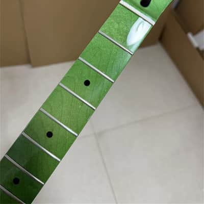 New green gloss 22fret stainless steel Frets Maple electric guitar neck Parts image 2