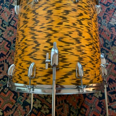 1962-1970 Slingerland 20/16/12 yellow tiger pearl vintage drums image 16