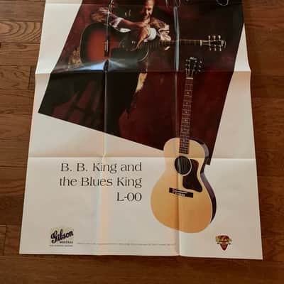 Gibson Fold Out Brochure B.B King Poster 90’s J-200 100 Xtra 30 45 chicago 35 SJ 30 Blues King Electro L-00 image 1