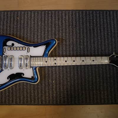 Dega Morbidoni Italy Bartolini Sumlin 1962 Blue Sparkle Surf blues guitar Rare Vintage image 18