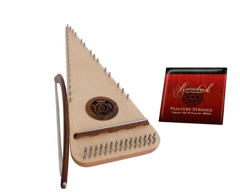Alto Psaltery & Bow Package Includes: Roosebeck Left Hand Handed Rounded Alto Psaltery & Bow + Extra image 1
