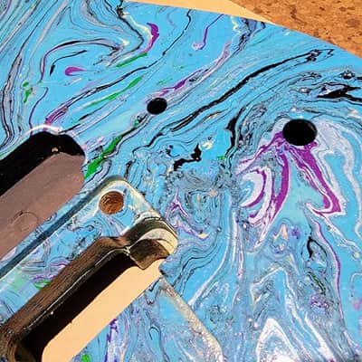 Custom Swirl Body Dinky Body  Blue Swirl image 8