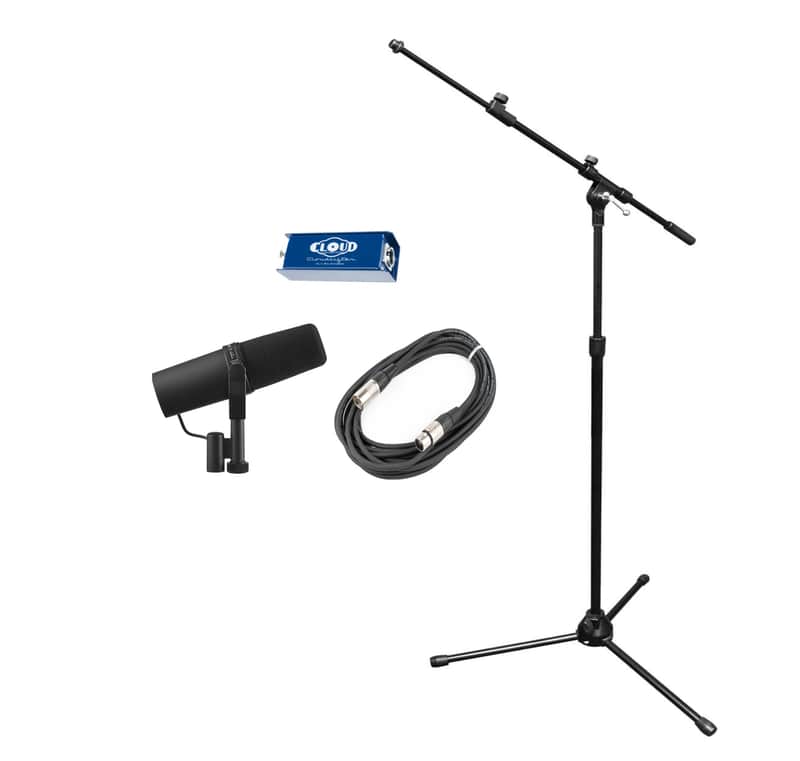 Shure SM7B-CL1-K SM7B Dynamic Mic with Cloudlifter Preamp, Boom Stand and 20’ XLR Cable image 1