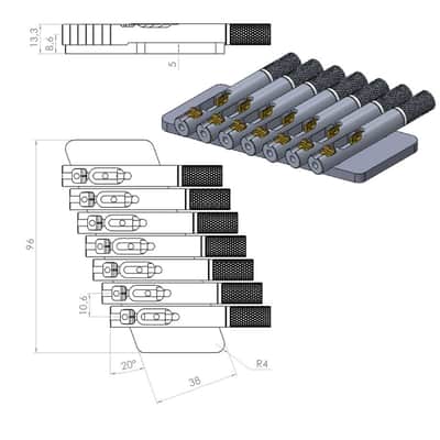 Nova Guitar Parts 7-String Multi-Scale Headless Guitar Bridge image 6
