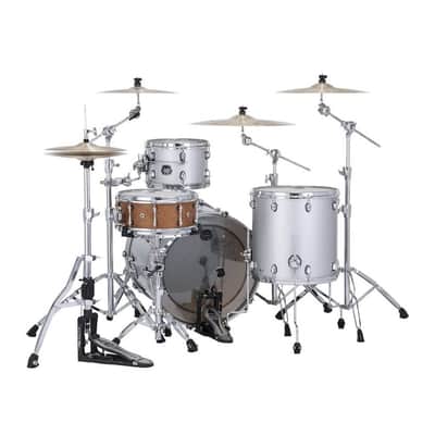 Mapex Saturn Evolution Hybrid Organic Rock 3 Pc Drum Set w/o Snare 22/12/16 Iridium Silver image 3