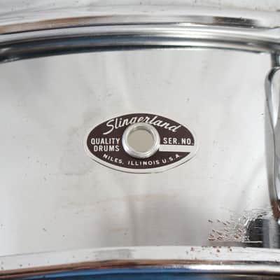 Vintage 70's Slingerland Model No. 141 Festival 5"x14" 8-Lug Chrome Over Steel Snare Drum image 4