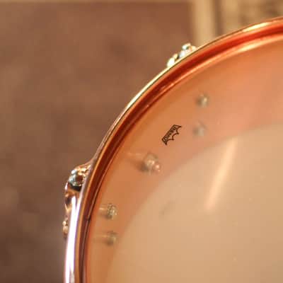 DW 4x14 Collector's Polished Copper Snare Drum w/ Copper Hardware - DRVP0414SPP image 6