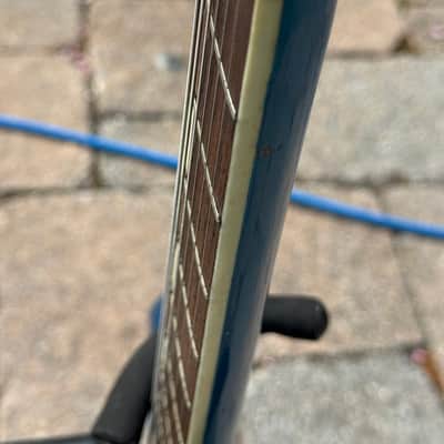Silvertone/Teisco Shark Fin 759 1436 1 Electric Guitar 1960s - Blue image 11