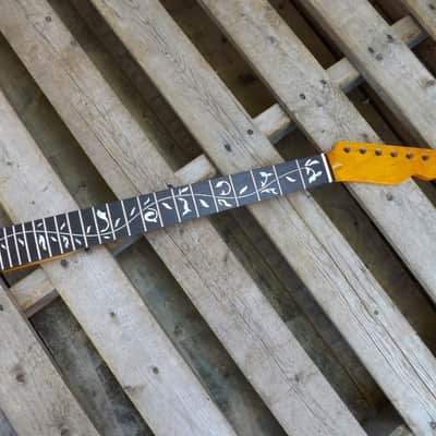 Fatboy tree of life Canadian Maple on rosewood T guitar neck stainless steel frets bone nut image 5