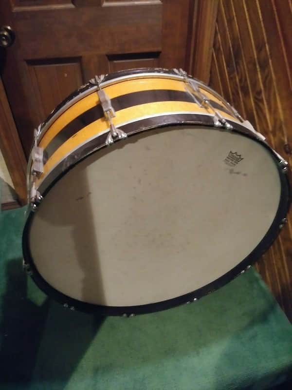 Ludwig Parade Drum 1960's-70's Gold Sparkle/Black 28x10 image 1