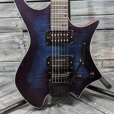 Used Unbranded Headless Electric Guitar with Overlord of Music Locking Tremolo and Gig Bag image 1