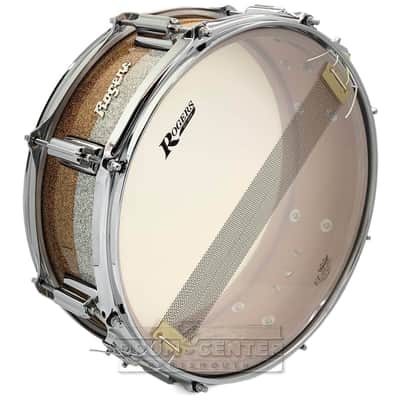 Rogers Powertone Limited Edition Snare Drum 14x5 Gold/Silver Two-Tone Lacquer image 5
