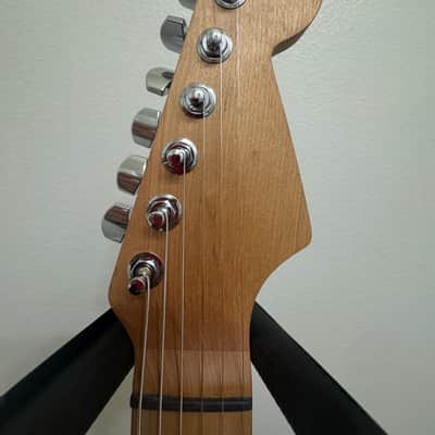 Partscaster Thinline S-Style - Purple Sparkle w/ Fender Cory Wong Loaded Pickguard (Semi-Hollow Fender Strat) image 4