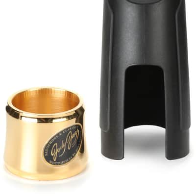 JodyJazz MB1 Power Ring Ligature with Cap for Metal Baritone Saxophone Mouthpiece - Gold image 1
