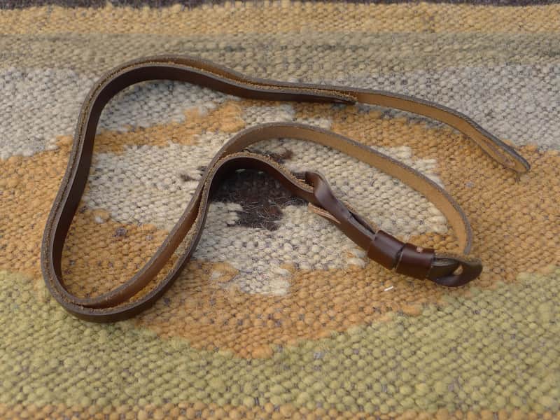 Very Unique Minimalist Featherweight 1oz High Quality Brown Leather Guitar Strap, Only 48" image 1
