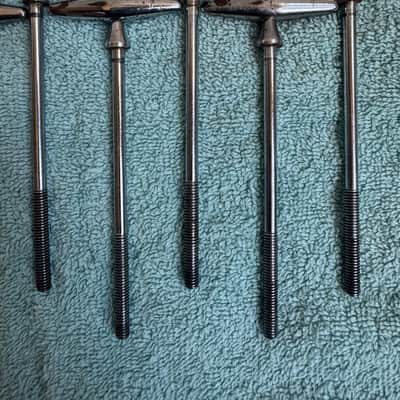 Slingerland Lot of  10 Vintage Torpedo Bass Drum T Tension 4 1/4” Rods 60s - Chrome image 7