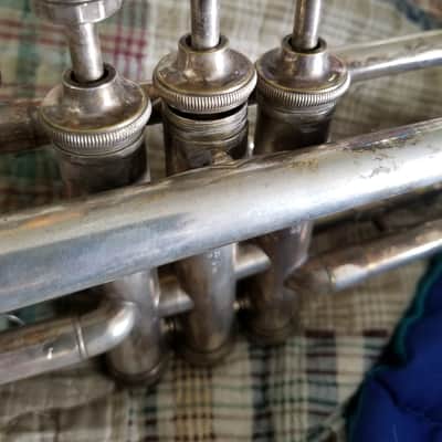 The New Yorker 1920's Silver Plated Trumpet Peashooter Perfect Project! new pics image 4