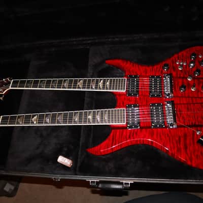 B.C. Rich Custom Shop Handmade Bich Doubleneck Guitar Trans Red image 2