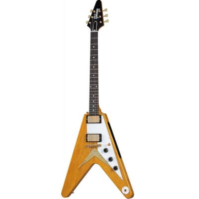 Gibson 58 Korina Flying V White Pickguard VOS image 2