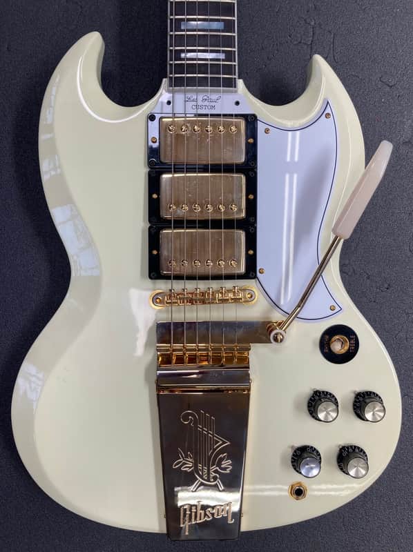 Gibson Custom Shop '63 Les Paul SG Custom Reissue With Maestro 2020 - Present - Classic White image 1