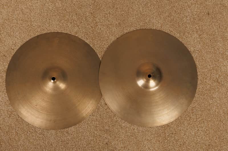 1960s Zildjian A 14" Paper Thin Hi Hat Cymbals 725g 769g image 1