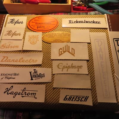 VINTAGE WATERSLIDE DECAL COLLECTION GIBSON GRETSCH DOBRO GUILD HOFNER VOX RICKENBACKER DANELECTRO image 2