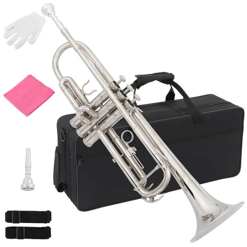 New Silver Student School Band Bb Trumpet W/ Casa Xmas Gift for Beginner image 1