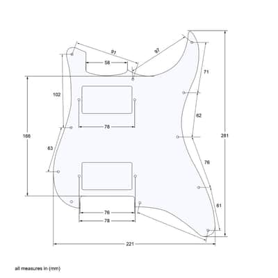 Stratocaster Style HH Loaded Pickguard and Humbucker, Black-Black image 5
