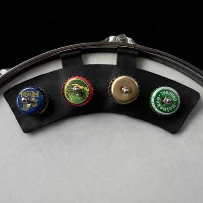 GoVintage - Mr Jingles Bottle Cap - mini snare tambourine - snare drum sound enhancer image 2
