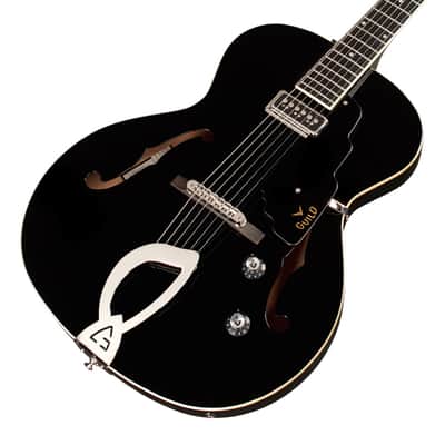 Guild T-50 Slim Dynasonic - Hollow Body Electric Guitar - Black 2024 - Gloss image 5