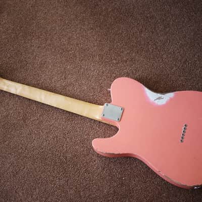 MJT Warmoth Fender American Vintage 62 Relic Road Worn Telecaster Shell Pink Coral image 17