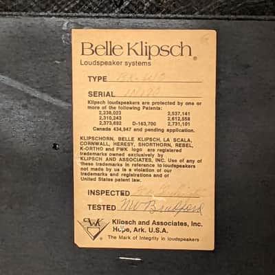 Klipsch Belle Speakers 1975 All Original - For Local Pick Up in Milwaukee, WI image 8