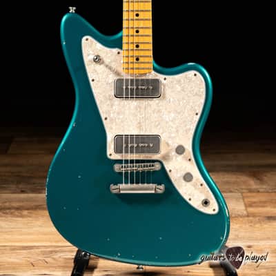 Fano JM6 Oltre Maple Fretboard Lollar P-90 Guitar w/ Gigbag – Ocean Turquoise image 2