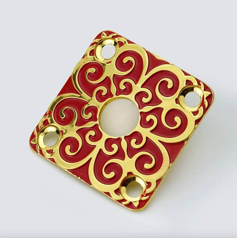 1 Piece Custom Square Curved Stainless Steel Jack Plate in Gold Red image 1