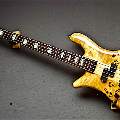Spector Left Handed Euro 4LX 2016 Poplar Burl Lefty Bass Guitar image 1