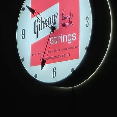 60's Style Gibson Guitars Round Light Up Clock Killer Cool Man Cave/Garage Accessory image 3