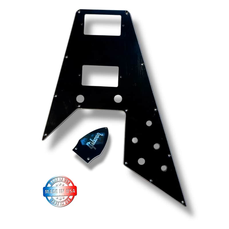 3 Ply Black/White/Black Pickguard/Truss Rod Cover Set for Epiphone Guitar Center Exclusive Flying V '70s image 1