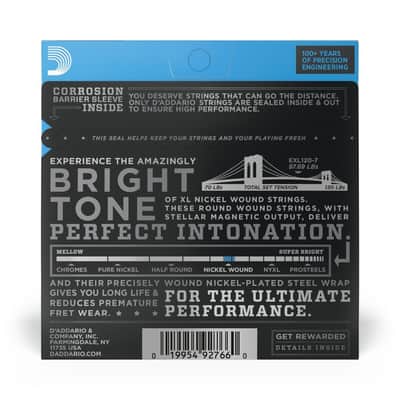 D'Addario 09-54 Super Light 7-String, XL Nickel Electric Guitar Strings image 3