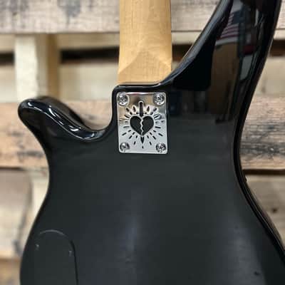 Heart & Dagger Neck Plate For Bolt On Neck Guitar or Bass - Chrome Finish image 3
