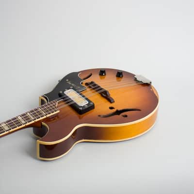 Harmony  H-35 Hollow Body Electric Mandolin (1968), ser. #2870H35, original black chipboard case. image 7