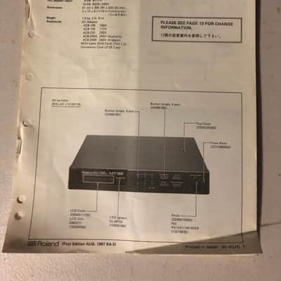Roland MT-32 Multi-Timbre Sound Module Service Notes image 1