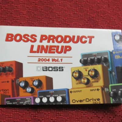 very clean Boss Product Lineup 2004 Vol.1 (fold open product catalog - fully open it is 14 inches L x 10 inches W), printed in Taiwan 2004 image 1