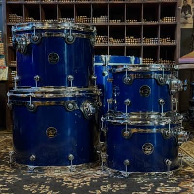 USED 1996 DW Pre-Collectors Birch Drum Set in Dark Blue Lacquer w/ Mini Turret Lugs - 18x22, 8x10, 9x12, 10x14, 12x16 image 6