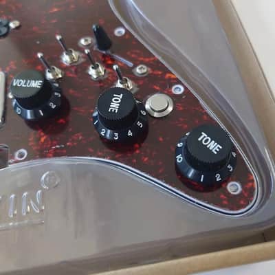 HSH Guitar Strat Style Red Tortoise Shell Loaded Prewired Pickguard, Multi Switches Wiring, Large Pole Pickups image 3