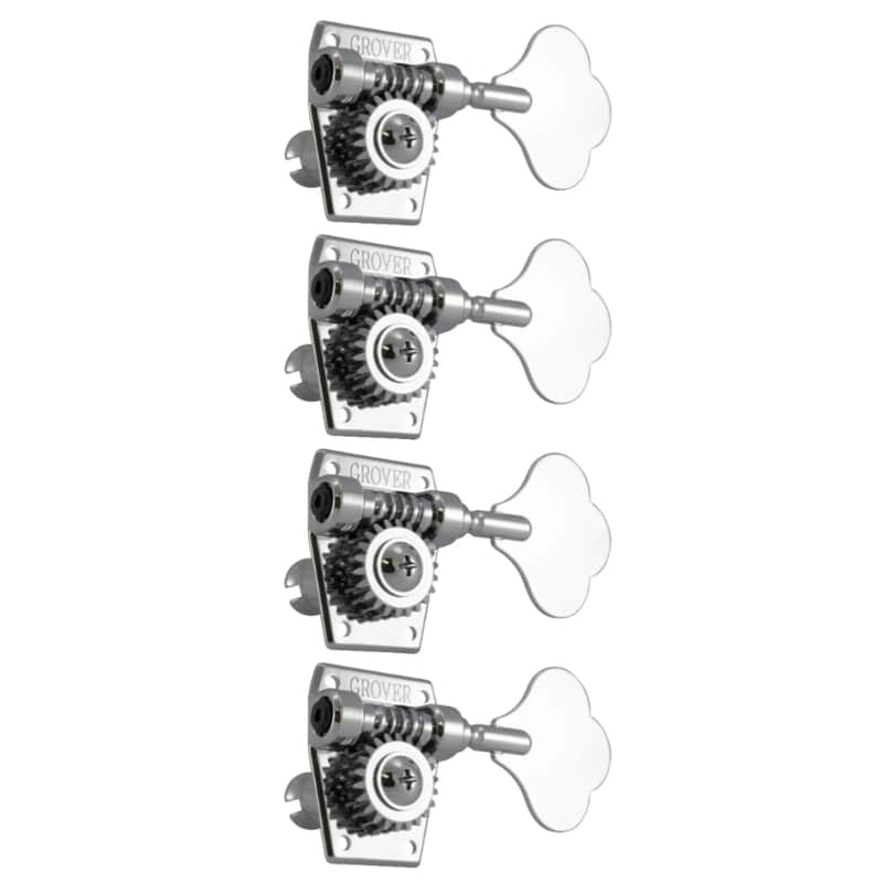 Grover Bass Machinehead Set 4-In-Line Chrome Vintage image 1